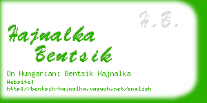 hajnalka bentsik business card